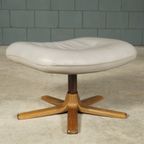 Midcentury Fauteuil Met Hocker – Göte Möbler Nässjö (G-Möbel) – Jaren 80 thumbnail 16