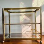 Unieke Messing Trolley. Serveerwagen. Hollywood Regency Serveer Kar. Sidetable Brass. thumbnail 7