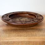 Groot Handgesneden Houten Bord, Folk Art Ontwerp Uit De Jaren '60 thumbnail 5