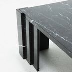 Large Italian Modern Black Marble Coffee Table 1970S thumbnail 12