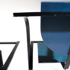 Memphis Design Kff Cosinus Stoelen Blauw Zwart Jaren 80 thumbnail 10