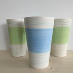 Vaas Blauw/Groen Met Lijnen (Keramiek) thumbnail 7