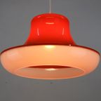 Prachtige Oranje Plastic Space Age Ufo Lamp - Massive - Belgian Design - 1970 thumbnail 4