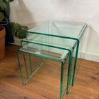 Vintage Glazen Mimiset / Nesting Tables / Salontafel ‘80 thumbnail 3