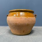 Grote Franse Aardewerk Pot Met Okergeel Glazuur thumbnail 2