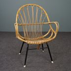 Rotan Fauteuil Met Armleuningen, Dutch Design, 1960 thumbnail 2