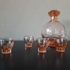 Vintage Frans Likeursetje, Karaf 15 Cm Hoog, 4 Shotglaasjes 4cm Hoog thumbnail 2