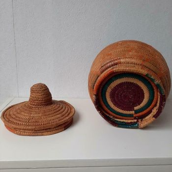 Vintage Boho Rotan / Rieten Berber Mandje Met Deksel. | Mand | Vintage ...