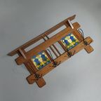 Art Nouveau Wall Coat Rack With Tiles thumbnail 3