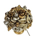 Italiaanse Tafellamp - Hollywood Regency Stijl - Goudverf - Plateel - 80'S thumbnail 3