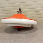 Vintage Space Age Ufo Pullout Hanglamp, Oranje En Wit thumbnail 10