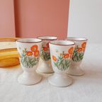 Vintage Bekers Op Voet Crème Bloemen thumbnail 6
