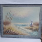 Vintage Origineel Schilderij.olieverf Op Panel Ingelijst Met Ophangsysteem . Philip Sandez... thumbnail 2