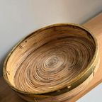 Mand Schaal Rotan Riet Messing Vintage thumbnail 6