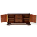 Uniek Dressoir In Notenhout Met Lades En Leeuwenpoten, 19e Eeuw thumbnail 6