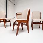 Set Van 4 Opnieuw Gestoffeerde Mahjongg Stoelen, 1950'S thumbnail 5