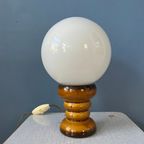 Vintage West-Duitsland Keramische Tafellamp In Donkergele Kleur / Retro Glazen Bureaulamp thumbnail 6