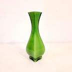 Vintage Vaasje Groen Persglas Groene Vaas thumbnail 3
