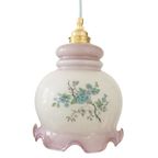 Opaline Hanglamp Paars Bloemen Vintage thumbnail 6