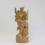 Art Deco Balinese Woodcarving Of A Couple, 1930S thumbnail 4