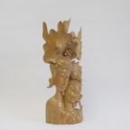 Art Deco Balinese Woodcarving Of A Couple, 1930S thumbnail 5