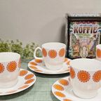 Retro Vintage Ontbijtservies Oranje (4 Persoons) thumbnail 5