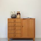 Vintage Houten Kast Met 5 Lades En 1 Deurtje thumbnail 2