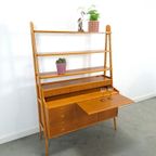 Teak Fineer Kast Uit Zweden Met Lades, Legplank En Uitschuifbare Plank thumbnail 9