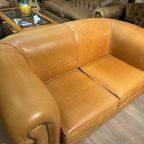 Engelse Chesterfield Bankstel Plain 2,5 + 2 Zits Camel Leer thumbnail 8