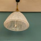 Vintage Glashutte Limburg Hanglamp Plafondlamp Glas Messing thumbnail 7