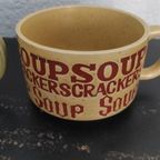 Vintage Soepkommen Groen Beige Japan 2X thumbnail 3