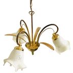 Mid-century Driearmige Kroonluchter Palmbladeren Hollywood Regency 1970’s thumbnail 4