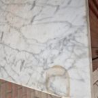 Antieke Wastafel Kast Nachtkastje Met Marmer Plaat Vintage thumbnail 6