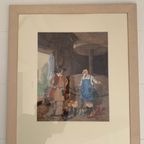 De Gelaarse Kat - Herman Moerkerk (1879-1949) - Watercolour thumbnail 11