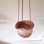 Vintage Roze Créme Hangpot Keramieke Vintage Pot Jaren 70 thumbnail 4