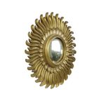 Vintage Zonnespiegel Sunburst Spiegel Convex Goud Hars 42Cm thumbnail 10