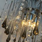 Xxl Grote Murano Kroonluchter Hanglamp Taupe Chrome Frame thumbnail 13