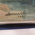 Vintage Schilderij Op Linnen Gesigneerd thumbnail 5