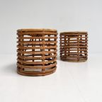 Set Van 2 Rotan Designkrukjes Van Tito Agnoli, 1960's thumbnail 4