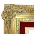 Vintage Vergulde Lijst Barok Stijl Rood Fluweel Klassiek 65x55cm thumbnail 8