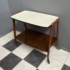 Wood And Formica Serving Trolley 1960S thumbnail 4