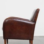 Comfortabele Schapenleren Fauteuil/ Armchair Met Een Mooi Patina En Warme Kleuren thumbnail 10