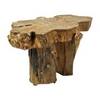 Bijzettafel Side Table Hout Boomstam Karakter Frankrijk Brutalist 77Cm thumbnail 10