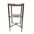 Vintage Messing Met Marmeren Bijzettafel Maison Bagues thumbnail 7
