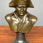 Buste Van Napoleon. Brons Op Een Marmeren Voet. thumbnail 5