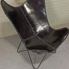 Zwarte Leer Vliender Fauteuil Stoel thumbnail 10