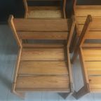 6 Grenen Eetkamerstoelen, Zweden Jaren 70 thumbnail 6