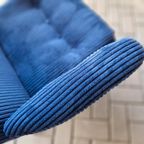 Vintage Fauteuil Nieuw Bekleed Ribstof Draaifauteuil thumbnail 4