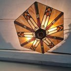 Tifanny Stijl Vintage Zeshoekige Plafondlamp Art Deco thumbnail 4