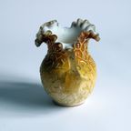 Victorian Glass Peach Sunrise Coralene Vase, Late 19Th Century. thumbnail 14
